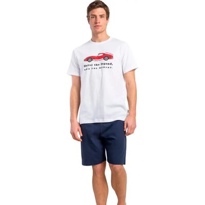 Pyjama T-Shirt und Shorts Admas Driver Lois Blanc XL Homme Pyjama T-Shirt und Shorts Admas Driver Lois Blanc XL Homme