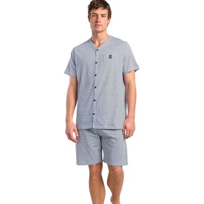 Pyjama Shirt mit kurzen Ärmeln und Shorts Admas Society Bleu 2XL Homme Pyjama Shirt mit kurzen Ärmeln und Shorts Admas Society Bleu 2XL Homme