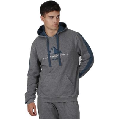 Hoodie Admas Feel on Top Gris XL Homme Hoodie Admas Feel on Top Gris XL Homme