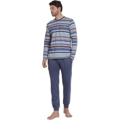 Gestreifter Pyjama mit langen Ärmeln Admas Vespa Style Bleu S Homme Gestreifter Pyjama mit langen Ärmeln Admas Vespa Style Bleu S Homme