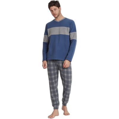 Pyjama mit langen Ärmeln Admas Magnific Saxony Bleu L Homme Pyjama mit langen Ärmeln Admas Magnific Saxony Bleu L Homme