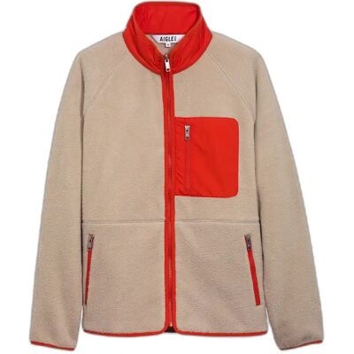 Sherpa-Fleecejacke mit Reißverschluss Aigle T-KIT Beige L Homme Sherpa-Fleecejacke mit Reißverschluss Aigle T-KIT Beige L Homme
