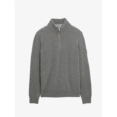Pullover mit Stehkragen und Halbreißverschluss aus Polyamid-Wolle Aigle Esssential Gris M Homme Pullover mit Stehkragen und Halbreißverschluss aus Polyamid-Wolle Aigle Esssential Gris M Homme