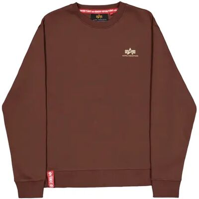 Pullover Alpha Industries Basic Small Logo Marron L Homme Pullover Alpha Industries Basic Small Logo Marron L Homme