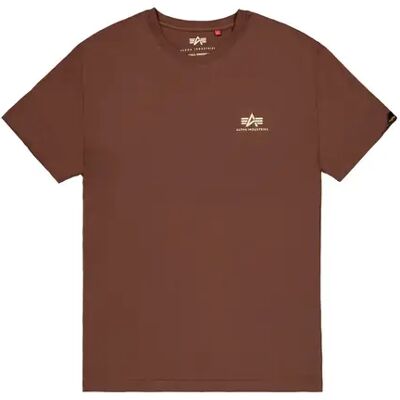 T-Shirt Alpha Industries Basic Small Logo Marron L Homme T-Shirt Alpha Industries Basic Small Logo Marron L Homme