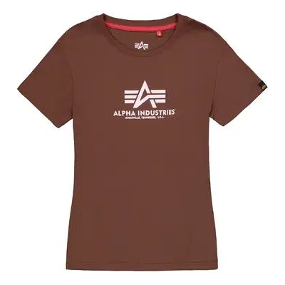 T-Shirt Alpha Industries New Basic Big Logo Marron S Femme T-Shirt Alpha Industries New Basic Big Logo Marron S Femme