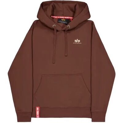 Hoodie Alpha Industries Basic Small Logo Marron L Homme Hoodie Alpha Industries Basic Small Logo Marron L Homme