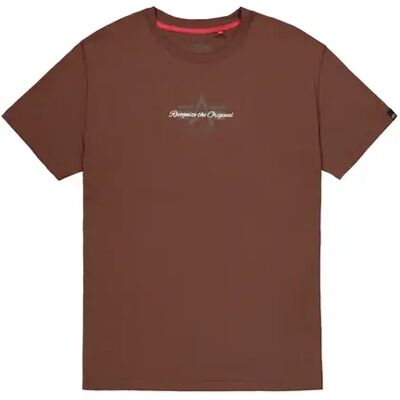 T-Shirt Alpha Industries Foam Middle Logo Marron L Homme T-Shirt Alpha Industries Foam Middle Logo Marron L Homme