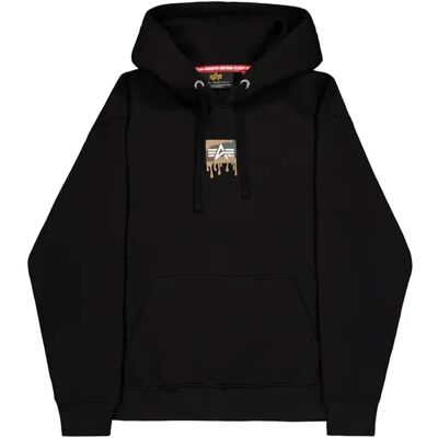 Hoodie Alpha Industries Dripping Camo Print Noir L Homme Hoodie Alpha Industries Dripping Camo Print Noir L Homme