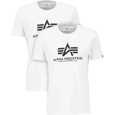 2er-Set T-Shirts Alpha Industries Basic Blanc XL Homme 2er-Set T-Shirts Alpha Industries Basic Blanc XL Homme