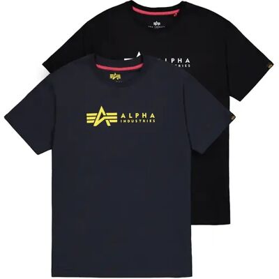 T-Shirt Alpha Industries Label (x2) Noir M Homme T-Shirt Alpha Industries Label (x2) Noir M Homme