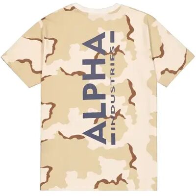 T-Shirt mit Druck auf dem Rücken Alpha Industries Beige L Homme T-Shirt mit Druck auf dem Rücken Alpha Industries Beige L Homme