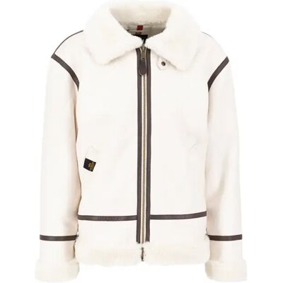 Lederjacke Alpha Industries B3 Blanc S Homme Lederjacke Alpha Industries B3 Blanc S Homme