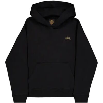 Kapuzensweatshirt mit kleinem Logo Alpha Industries Basic TPU Noir L Homme Kapuzensweatshirt mit kleinem Logo Alpha Industries Basic TPU Noir L Homme