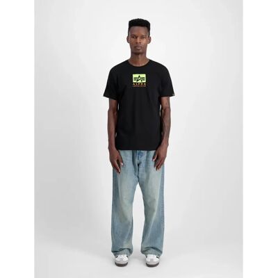 Satin-Logo-T-Shirt Alpha Industries Noir L Homme Satin-Logo-T-Shirt Alpha Industries Noir L Homme