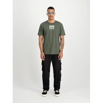 Satin-Logo-T-Shirt Alpha Industries Vert S Homme Satin-Logo-T-Shirt Alpha Industries Vert S Homme