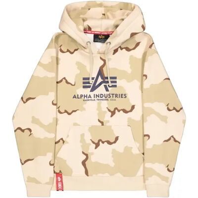 Kapuzensweatshirt mit großem Logo Alpha Industries Basic Beige M Homme Kapuzensweatshirt mit großem Logo Alpha Industries Basic Beige M Homme