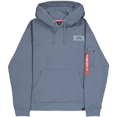 Bedruckter Kapuzenpullover hinten Alpha Industries Bleu L Homme Bedruckter Kapuzenpullover hinten Alpha Industries Bleu L Homme