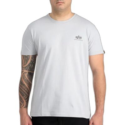 T-Shirt Alpha Industries Basic Small Logo Gris L Homme T-Shirt Alpha Industries Basic Small Logo Gris L Homme