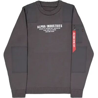 Gestrickter Pullover Alpha Industries Military Gris M Homme Gestrickter Pullover Alpha Industries Military Gris M Homme
