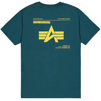 T-Shirt mit Druck auf dem Rücken Alpha Industries Label Vert L Homme T-Shirt mit Druck auf dem Rücken Alpha Industries Label Vert L Homme