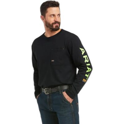 Langarmshirt Ariat Rebar Workman Logo Noir S Homme Langarmshirt Ariat Rebar Workman Logo Noir S Homme