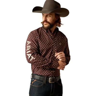 Figurbetonte Western-Hemd mit langen Ärmeln Ariat Team Koen Marron S Homme Figurbetonte Western-Hemd mit langen Ärmeln Ariat Team Koen Marron S Homme