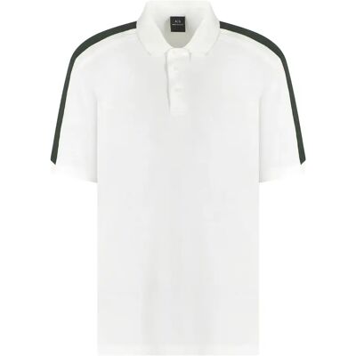 Polo mit Streifen an den Schultern Armani Exchange Blanc L Homme Polo mit Streifen an den Schultern Armani Exchange Blanc L Homme