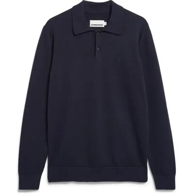 Langärmeliges Poloshirt aus Mesh Armedangels Bleu M Homme Langärmeliges Poloshirt aus Mesh Armedangels Bleu M Homme