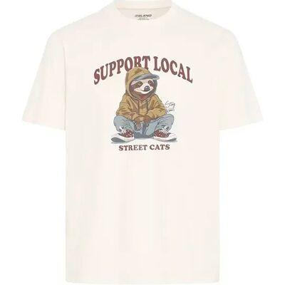 T-Shirt Blend Irving Funny Graphic Beige M Homme T-Shirt Blend Irving Funny Graphic Beige M Homme