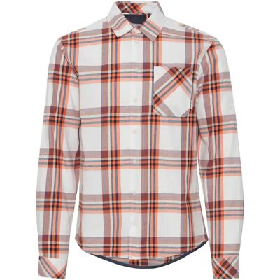 Langärmeliges kariertes Hemd mit Tasche Blend Orange S Homme Langärmeliges kariertes Hemd mit Tasche Blend Orange S Homme