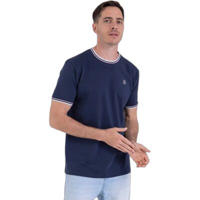 T-Shirt aus meliertem Baumwollstoff Camberabero Bleu 2XL Homme T-Shirt aus meliertem Baumwollstoff Camberabero Bleu 2XL Homme