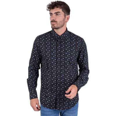 Blumenhemd mit langen Ärmeln Camberabero Noir M Homme Blumenhemd mit langen Ärmeln Camberabero Noir M Homme