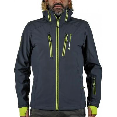 Softshell-Jacke mit Kunstpelz Peak Mountain Casada Gris M Homme Softshell-Jacke mit Kunstpelz Peak Mountain Casada Gris M Homme
