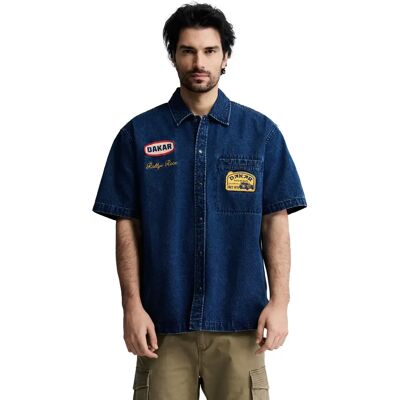 Hemd Diverse DKR Denim Bleu 2XL Homme Hemd Diverse DKR Denim Bleu 2XL Homme