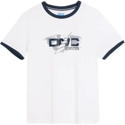 T-Shirt Aus Baumwolle Mit Nautischem Druck Diverse Kraken 263 Blanc XL Homme T-Shirt Aus Baumwolle Mit Nautischem Druck Diverse Kraken 263 Blanc XL Homme