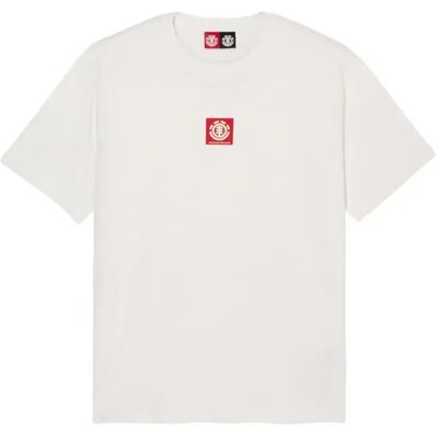 T-Shirt mit quadratischem Logo Element Blanc L Homme T-Shirt mit quadratischem Logo Element Blanc L Homme