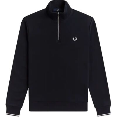 Sweatshirt mit halbem Reißverschluss Fred Perry Bleu S Mixte Sweatshirt mit halbem Reißverschluss Fred Perry Bleu S Mixte