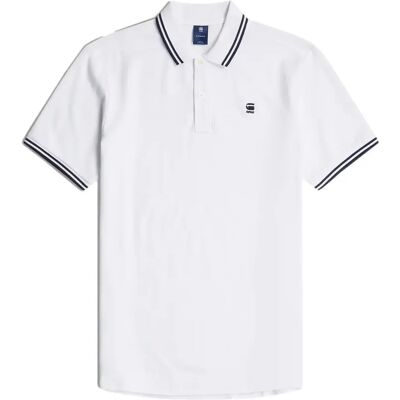 Polo-Shirt G-Star Dunda Premium stretch Blanc M Homme Polo-Shirt G-Star Dunda Premium stretch Blanc M Homme