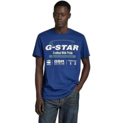 T-Shirt mit langen Ärmeln G-Star Old Skool Originals Bleu M Homme T-Shirt mit langen Ärmeln G-Star Old Skool Originals Bleu M Homme