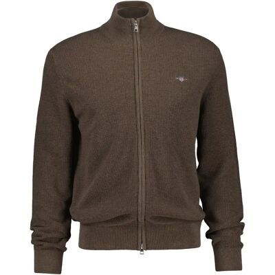 Wattierte Strickjacke mit Reißverschluss Gant Marron 3XL Homme Wattierte Strickjacke mit Reißverschluss Gant Marron 3XL Homme