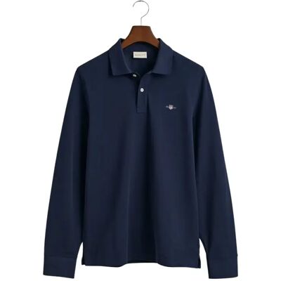 Langärmeliges Polo-Shirt Gant Shield Bleu M Homme Langärmeliges Polo-Shirt Gant Shield Bleu M Homme