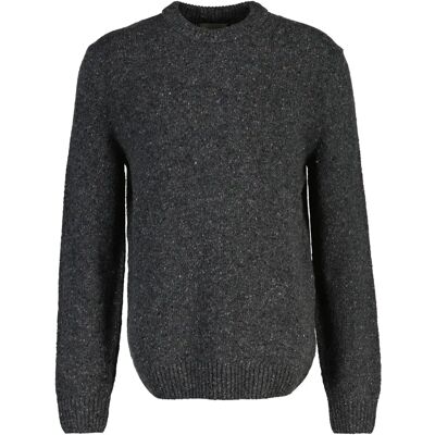 Pullover mit Rundhalsausschnitt Gant Wool Blend Neps Noir S Homme Pullover mit Rundhalsausschnitt Gant Wool Blend Neps Noir S Homme