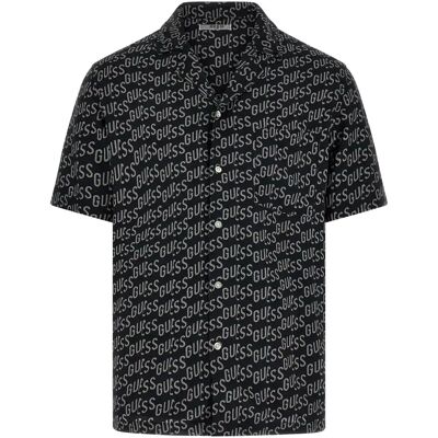 Kurzarmhemd Guess Wavy Logo Vert S Homme Kurzarmhemd Guess Wavy Logo Vert S Homme