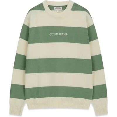 Gestreifter Pullover Guess Vert L Homme Gestreifter Pullover Guess Vert L Homme
