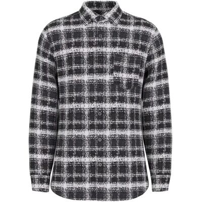 Kariertes Tweed-Hemd mit langen Ärmeln Guess Winston Noir S Homme Kariertes Tweed-Hemd mit langen Ärmeln Guess Winston Noir S Homme