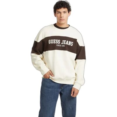 Gestreifter Hoodie Guess Horizont Blanc XL Homme Gestreifter Hoodie Guess Horizont Blanc XL Homme