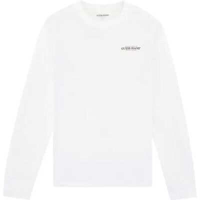 Langarmshirt Guess American Blanc M Homme Langarmshirt Guess American Blanc M Homme