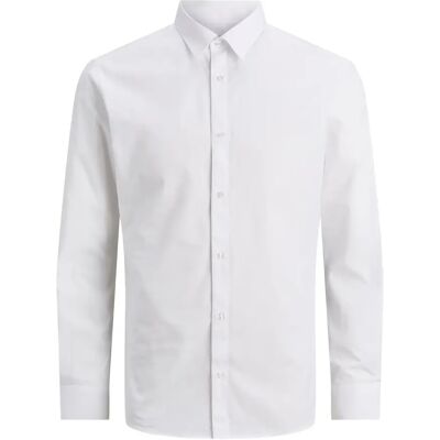 Langarmshirt Jack & Jones Joe Plain Blanc L Homme Langarmshirt Jack & Jones Joe Plain Blanc L Homme