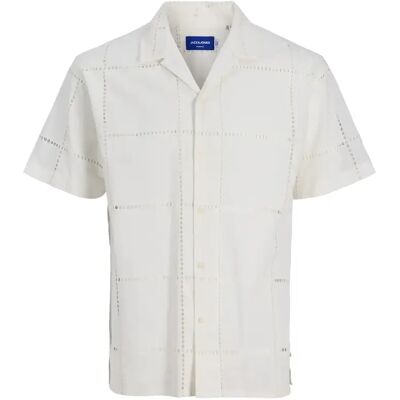Englische Resort-Hemd Jack & Jones Luke Blanc S Homme Englische Resort-Hemd Jack & Jones Luke Blanc S Homme